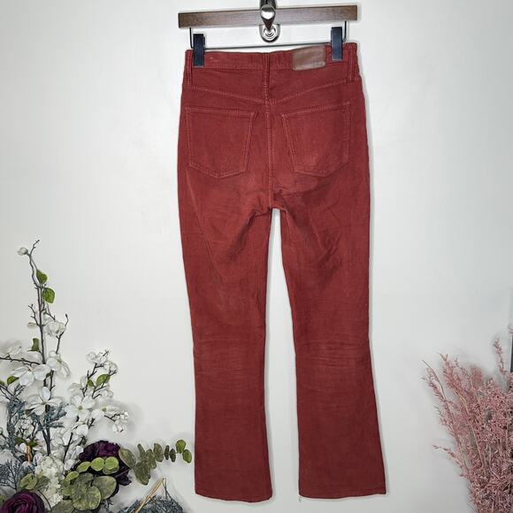 MADEWELL Tall Cali Demi-Boot Jeans Corduroy: Button-Front Red Sz 25 {3E13} - Picture 4 of 7